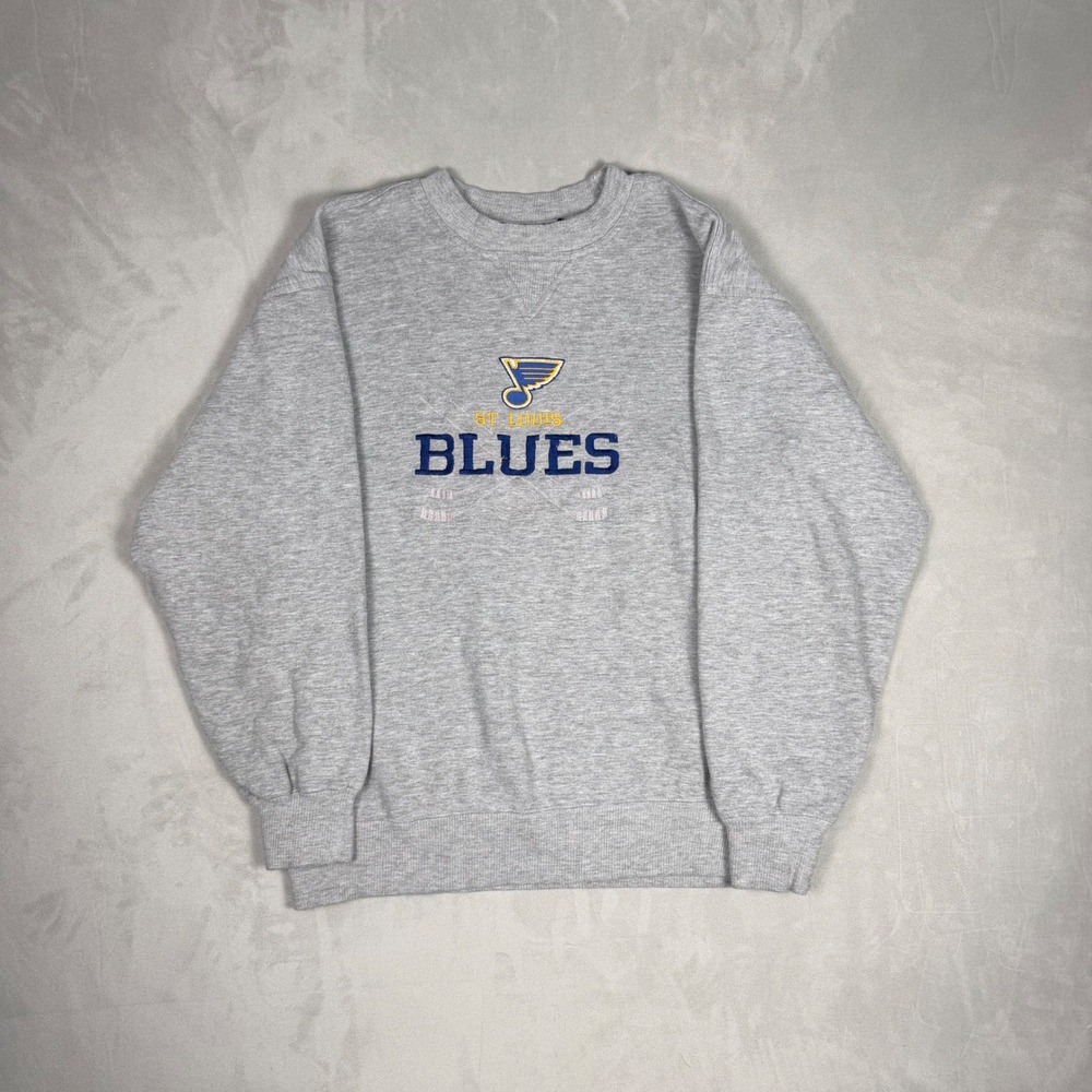90s Mens Crable Sportswear St. Louis Blues NHL Hockey Sweatshirt Medium